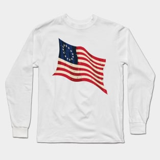 Waving Betsy Ross Flag Long Sleeve T-Shirt